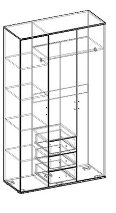 Альтернатива шкаф трехстворчатый в Болотное - bolotnoe.mebelnovo.ru | фото
