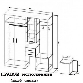 Прихожая Дуся 1.7м в Болотное - bolotnoe.mebelnovo.ru | фото